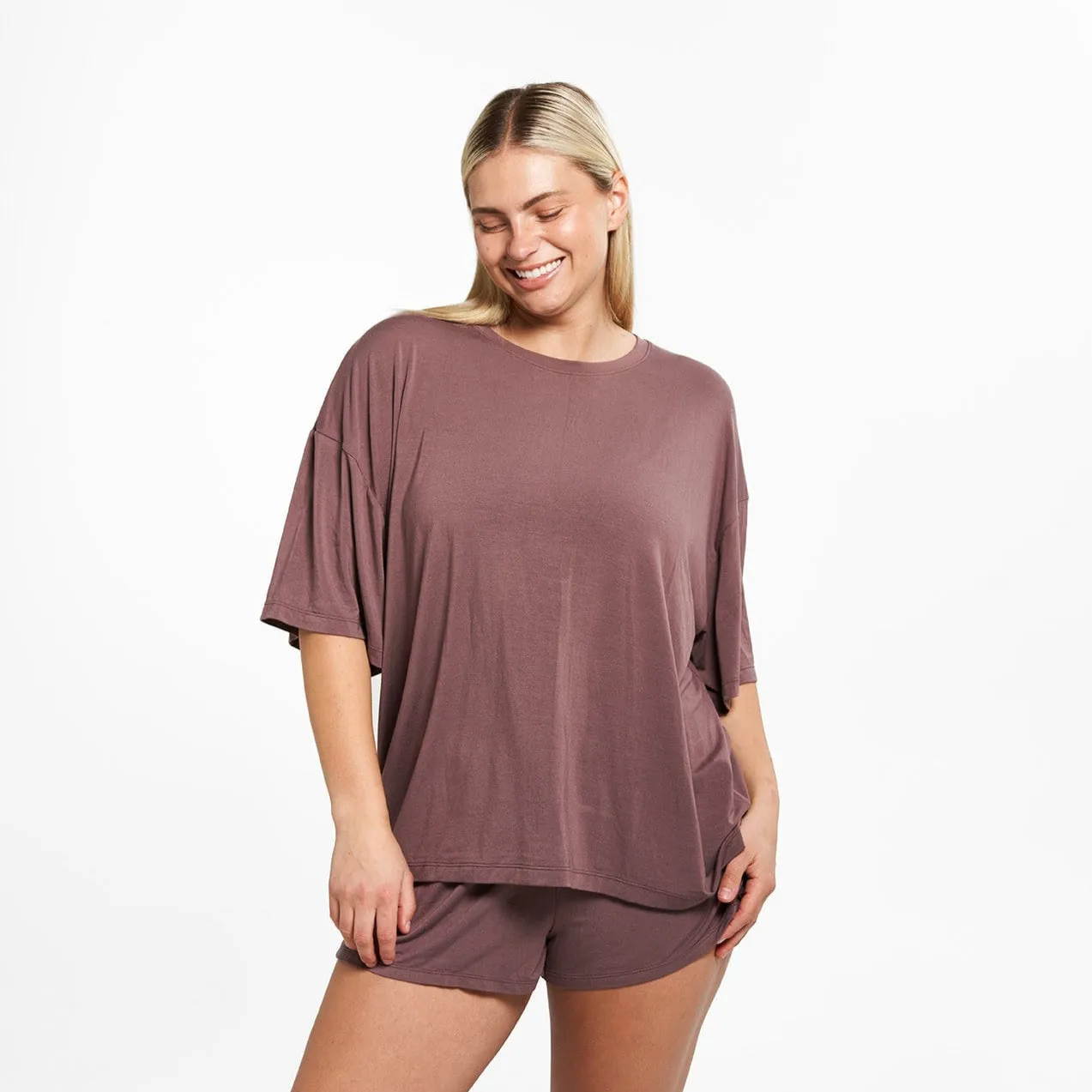 Oversized Sleep Shirt - Peppercorn sold by Peach Underwear product image thumbnail 3