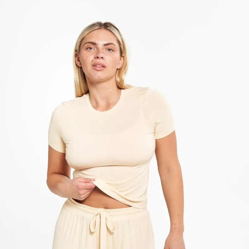 Sleep Short Sleeve - Vanilla sold by Peach Underwear