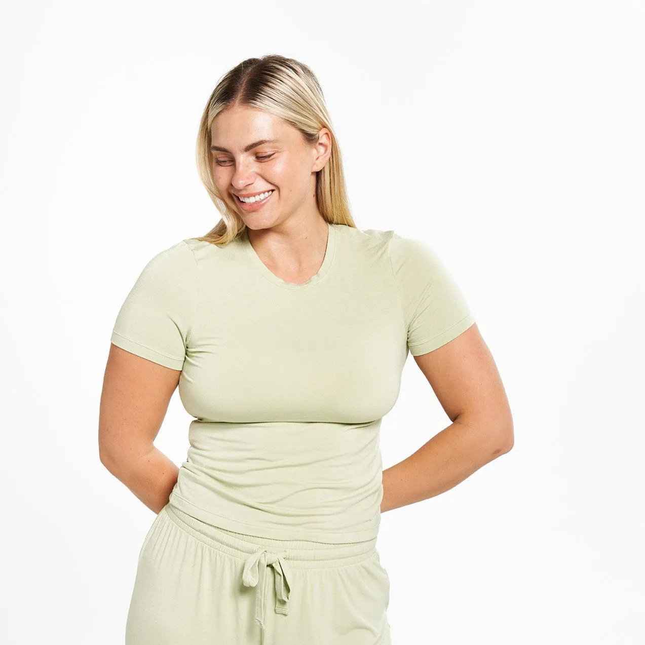 Sleep Short Sleeve - Aloe sold by Peach Underwear product image thumbnail 3