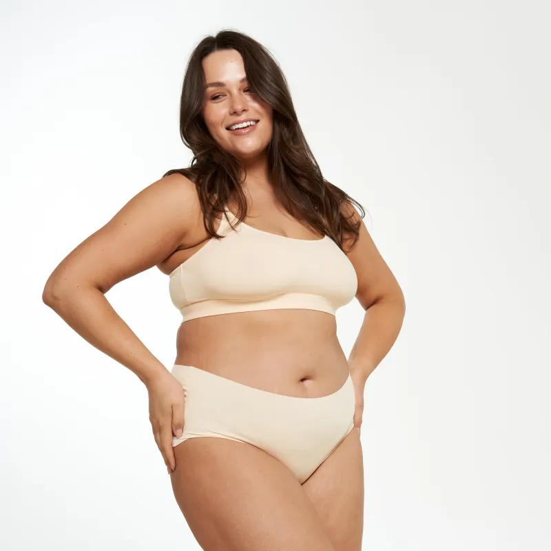 High-Rise Bikini Brief - Seamless Ultrasmooth 2.0 - Vanilla sold by Peach Underwear