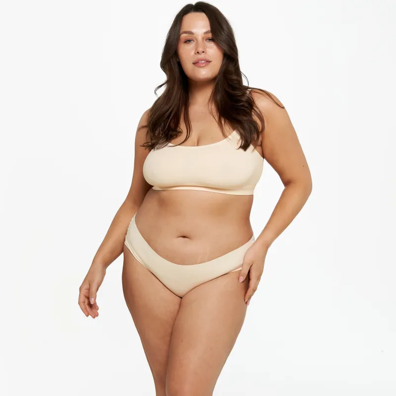 Mid-Rise Bikini Brief - Seamless Ultrasmooth 2.0 - Vanilla sold by Peach Underwear