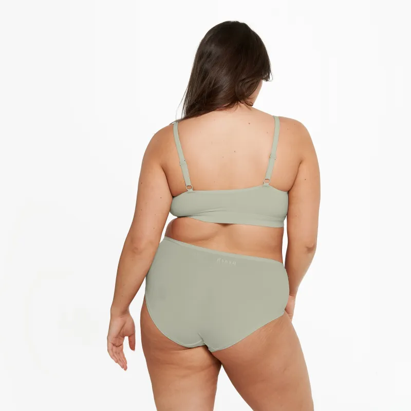 High-Rise Bikini - Super Stretch 2.0 - Moss sold by Peach Underwear