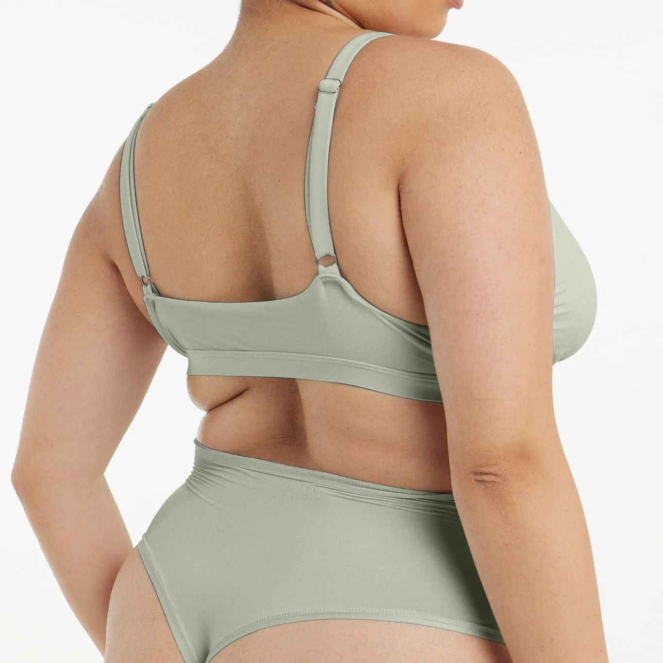 High-Rise Thong - Super Stretch - Moss sold by Peach Underwear