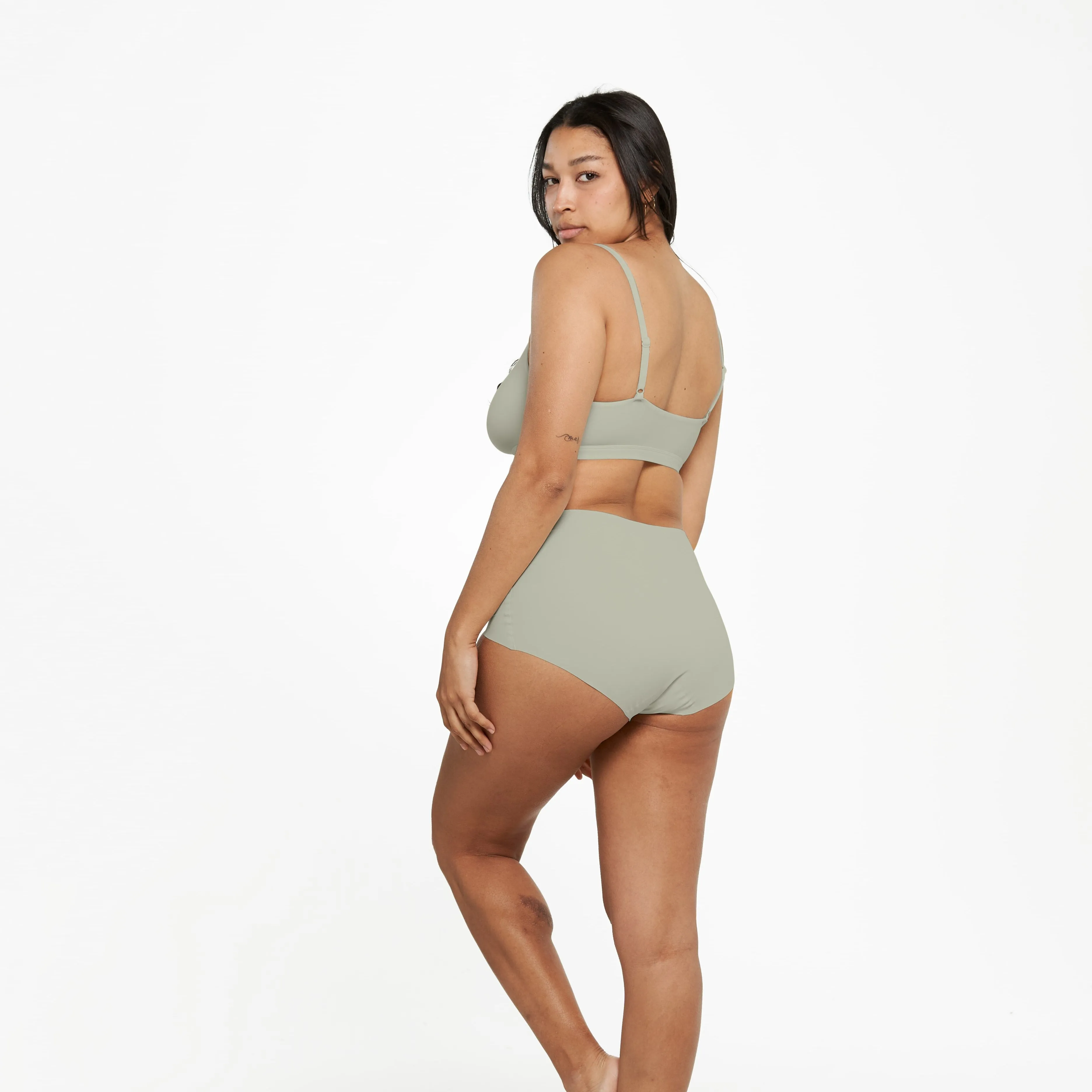 High-Rise Full Brief - Seamless Ultrasmooth 2.0 - Moss sold by Peach Underwear product image thumbnail 3