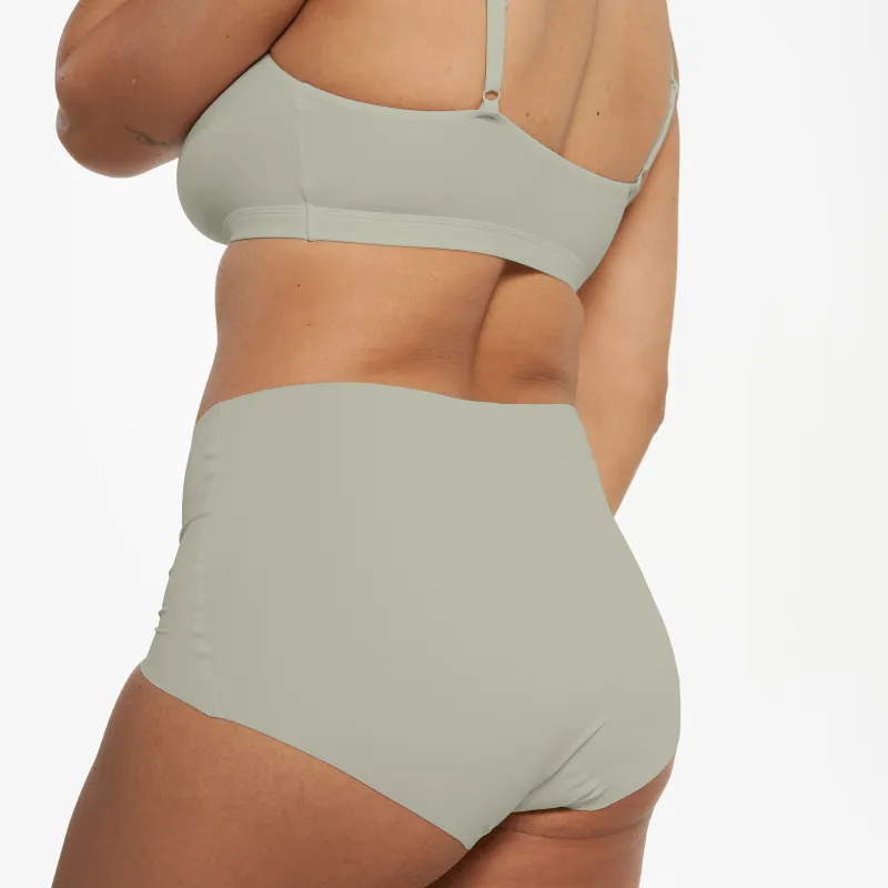 High-Rise Full Brief - Seamless Ultrasmooth 2.0 - Moss sold by Peach Underwear