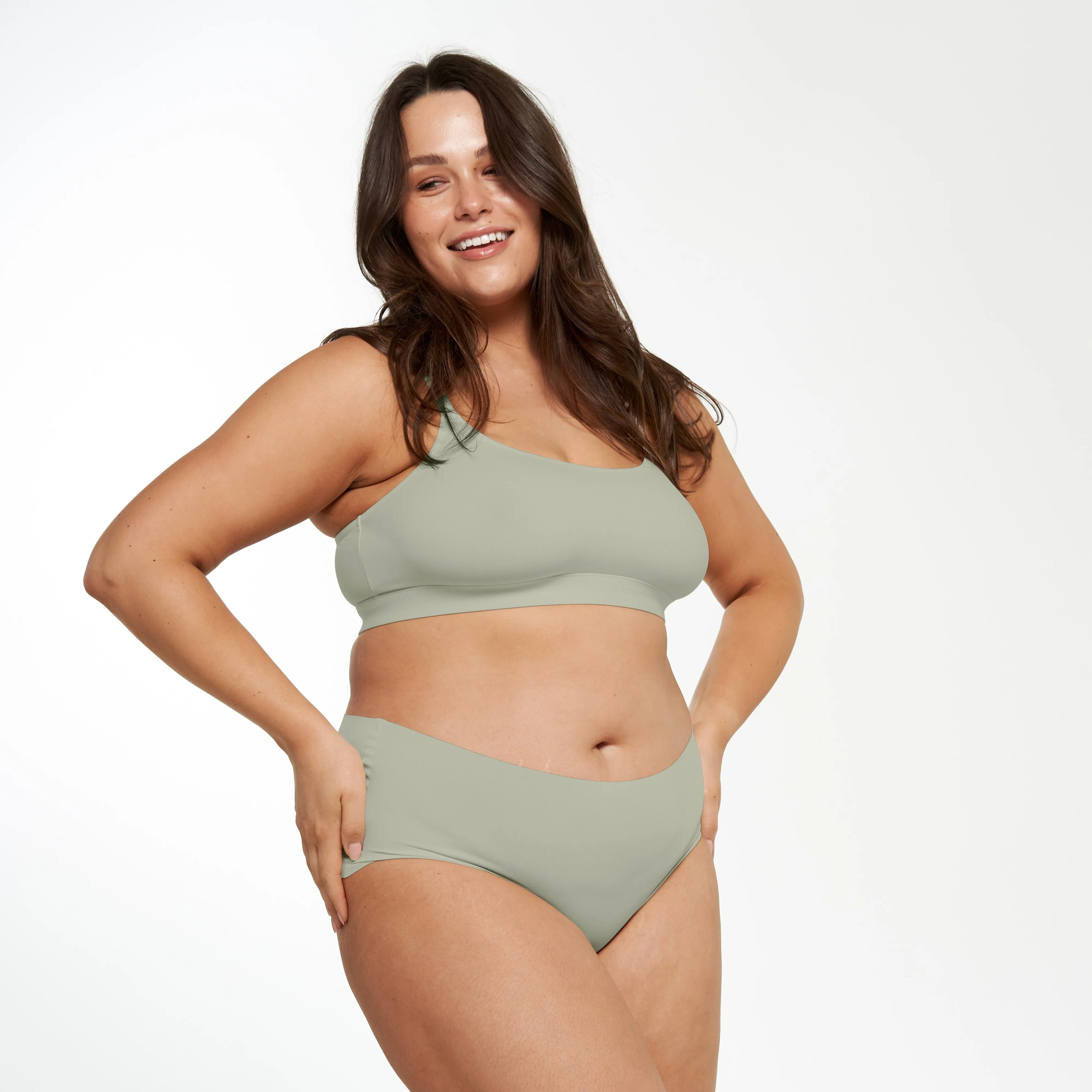High-Rise Bikini Brief - Seamless Ultrasmooth 2.0 - Moss sold by Peach Underwear product image thumbnail 4