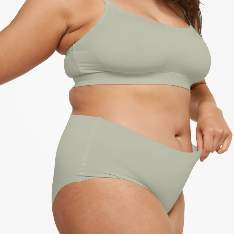 High-Rise Bikini Brief - Seamless Ultrasmooth 2.0 - Moss sold by Peach Underwear
