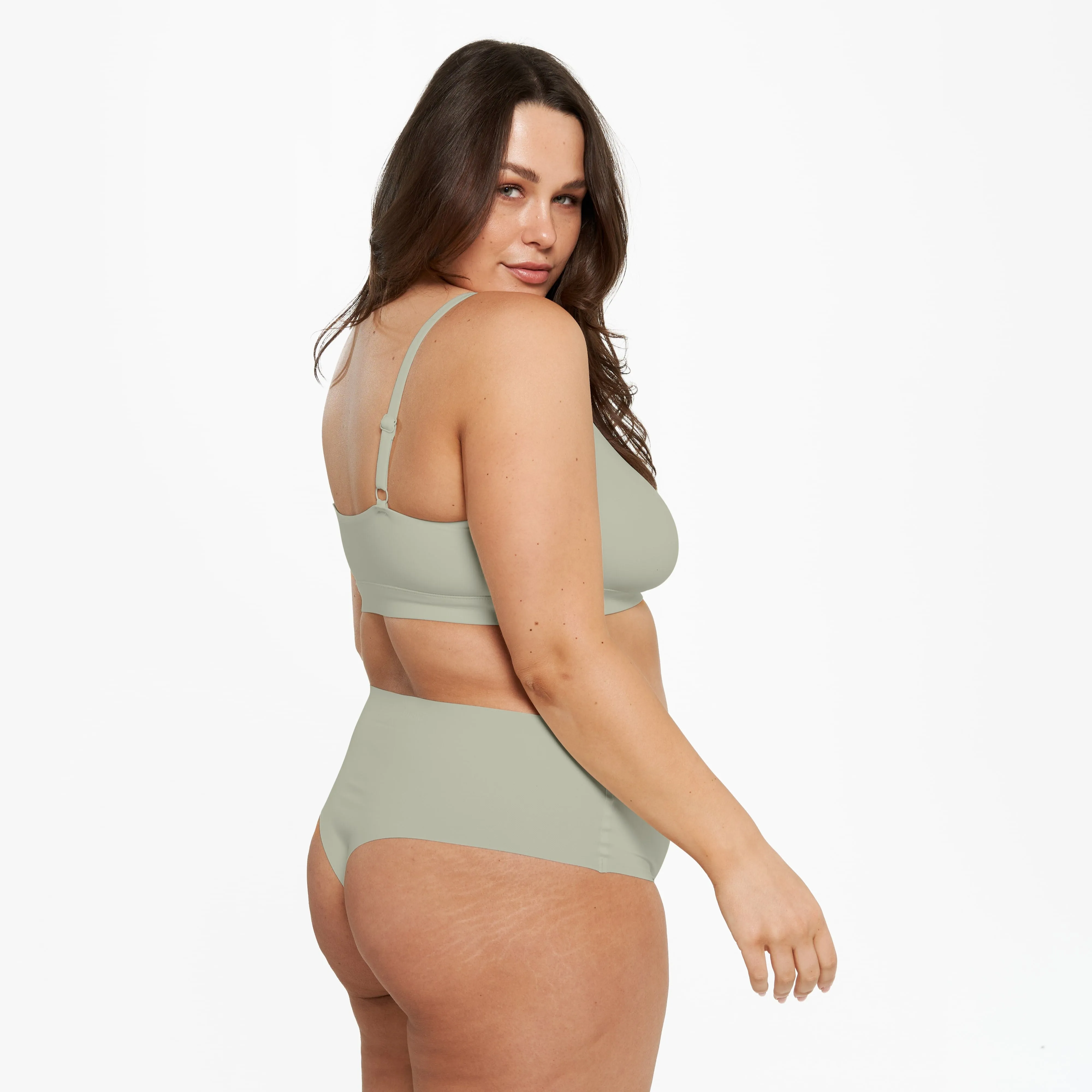 High-Rise Thong - Seamless Ultrasmooth 2.0 - Moss sold by Peach Underwear product image thumbnail 3