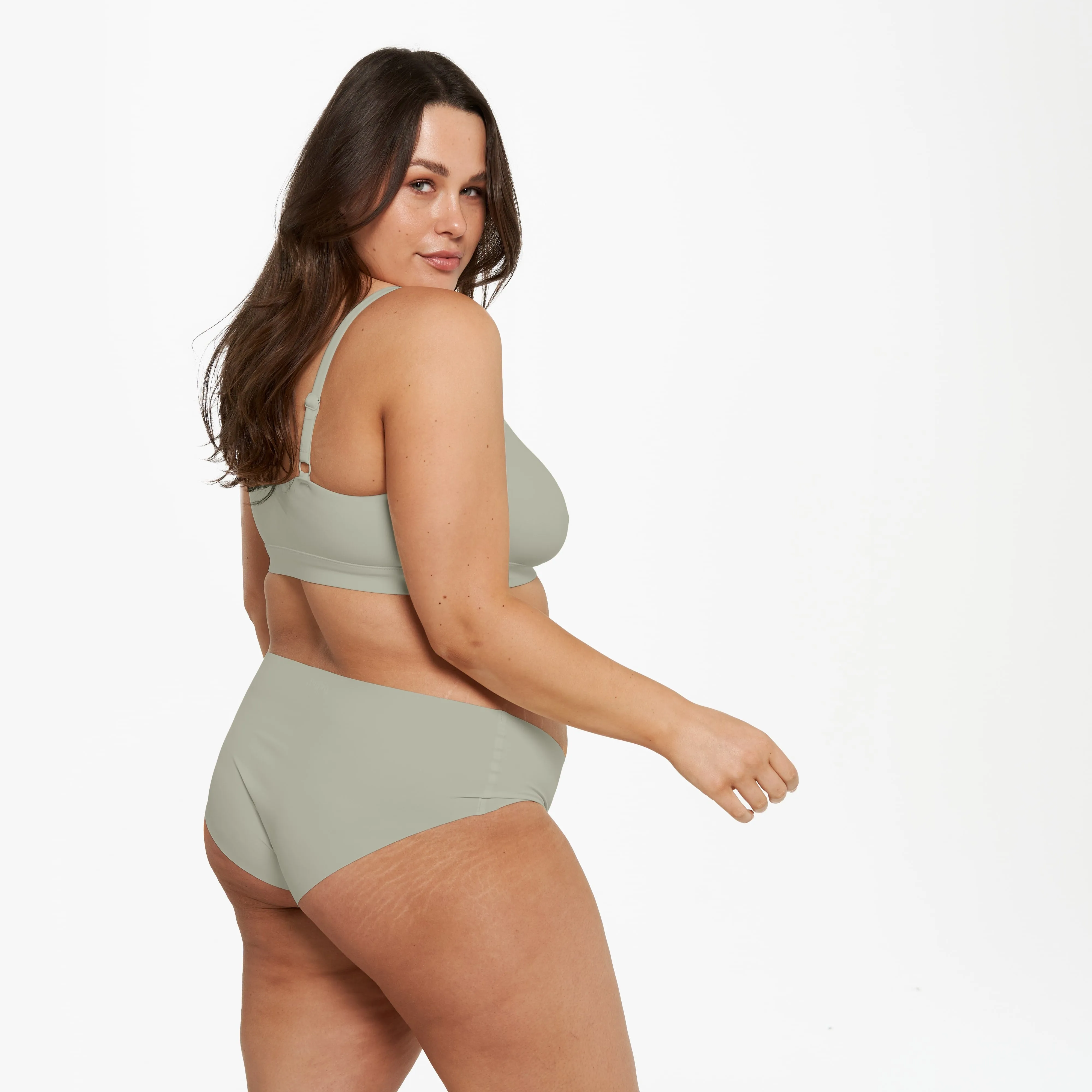 Mid-Rise Bikini Brief - Seamless Ultrasmooth 2.0 - Moss sold by Peach Underwear product image thumbnail 2