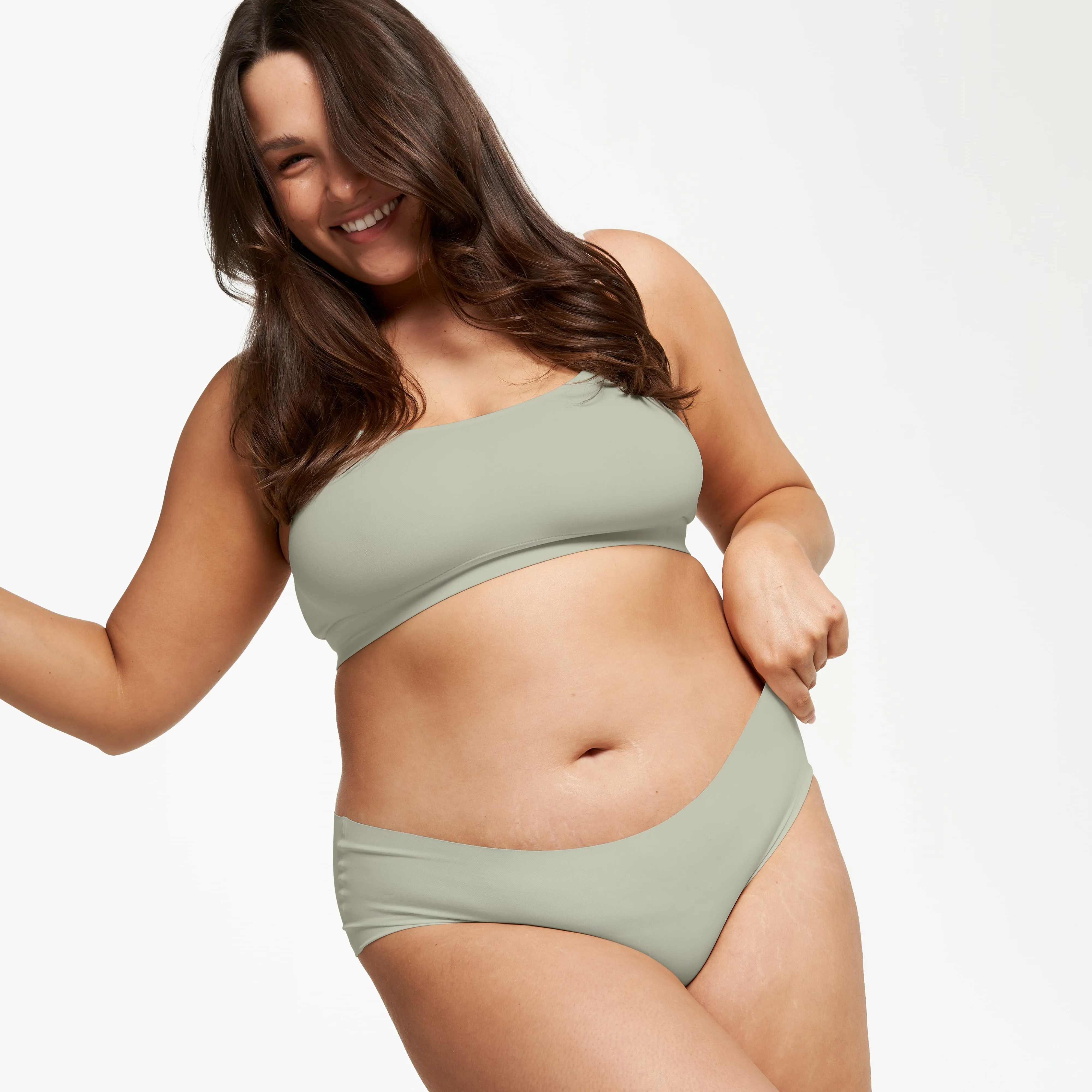 Mid-Rise Bikini Brief - Seamless Ultrasmooth 2.0 - Moss sold by Peach Underwear product image thumbnail 4