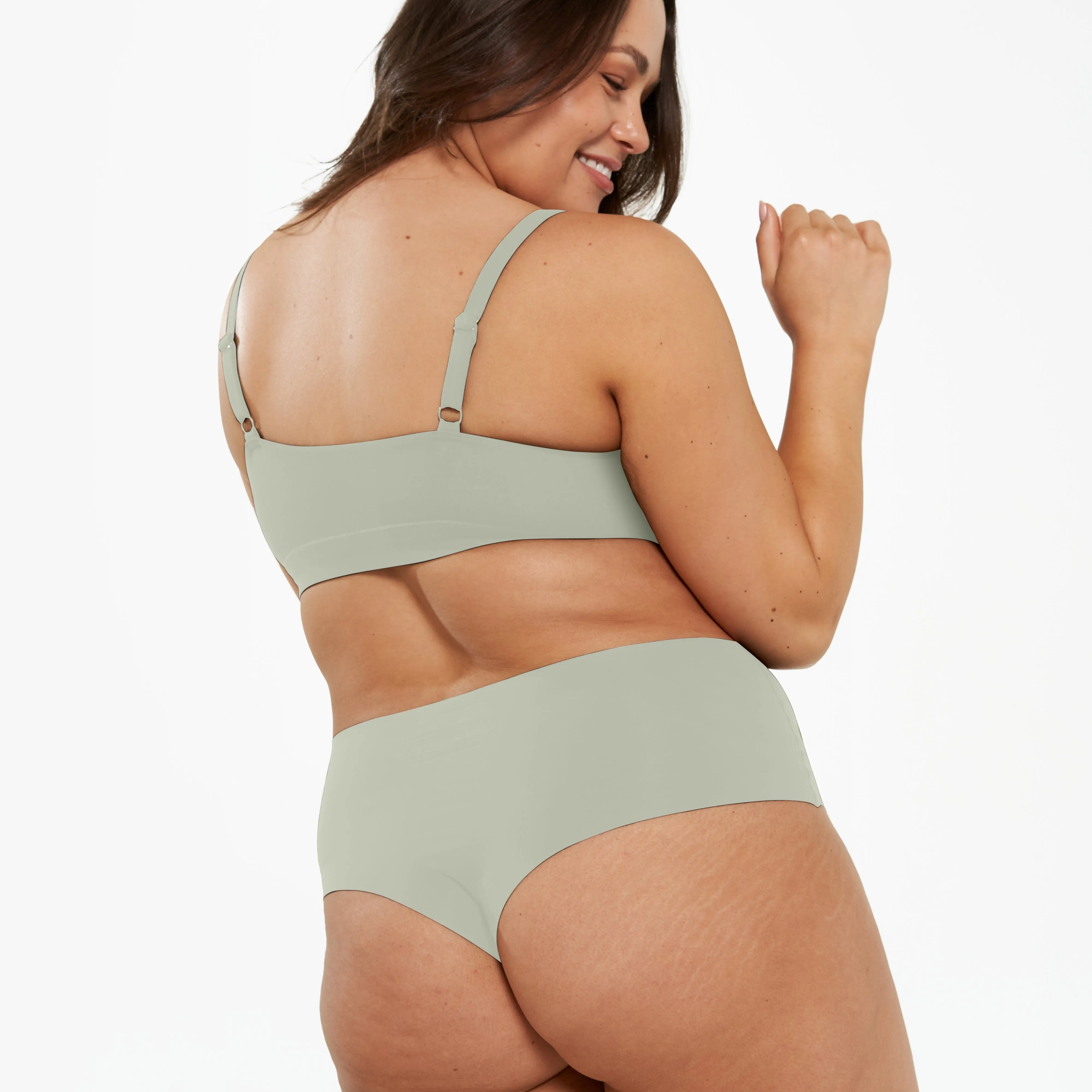 Mid-Rise Thong - Seamless Ultrasmooth 2.0 - Moss sold by Peach Underwear product image thumbnail 2