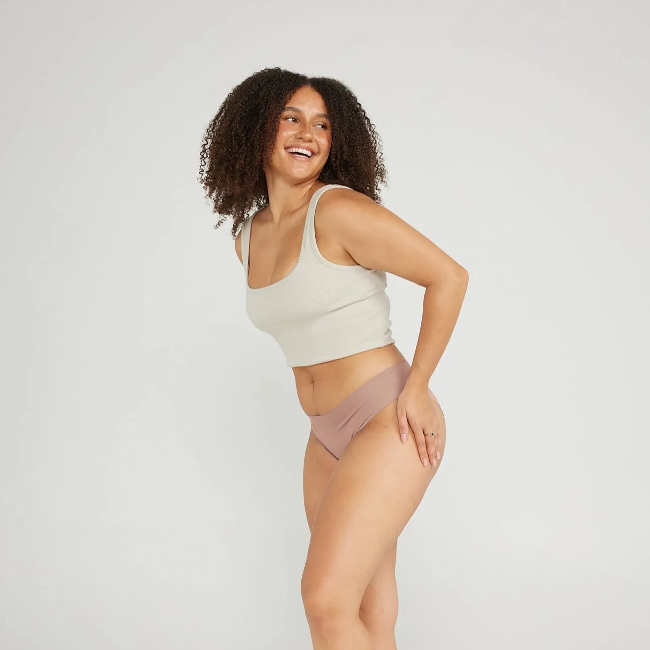 Original-Rise Bikini Brief - Seamless Cotton - Latte sold by Peach Underwear product image thumbnail 2