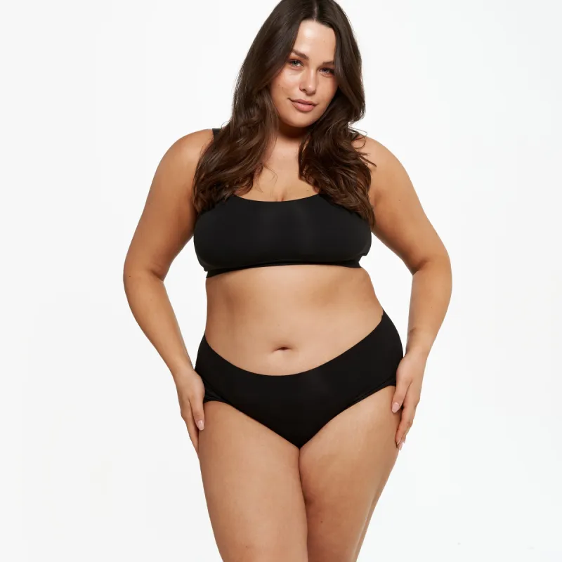 High-Rise Full Brief - Seamless Eco - Black sold by Peach Underwear