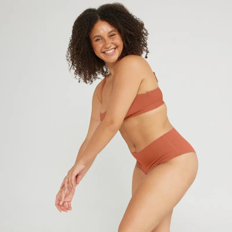 Mid-Rise Cheeky - Seamless Cotton - Spice sold by Peach Underwear