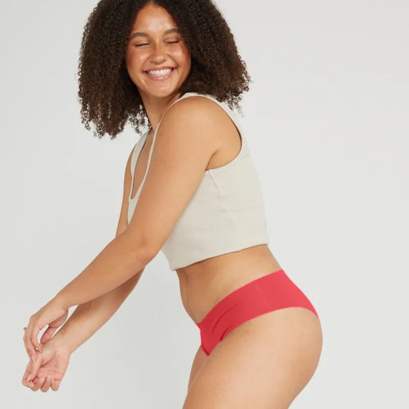 Original-Rise Bikini Brief - Seamless Cotton - Rosewood sold by Peach Underwear