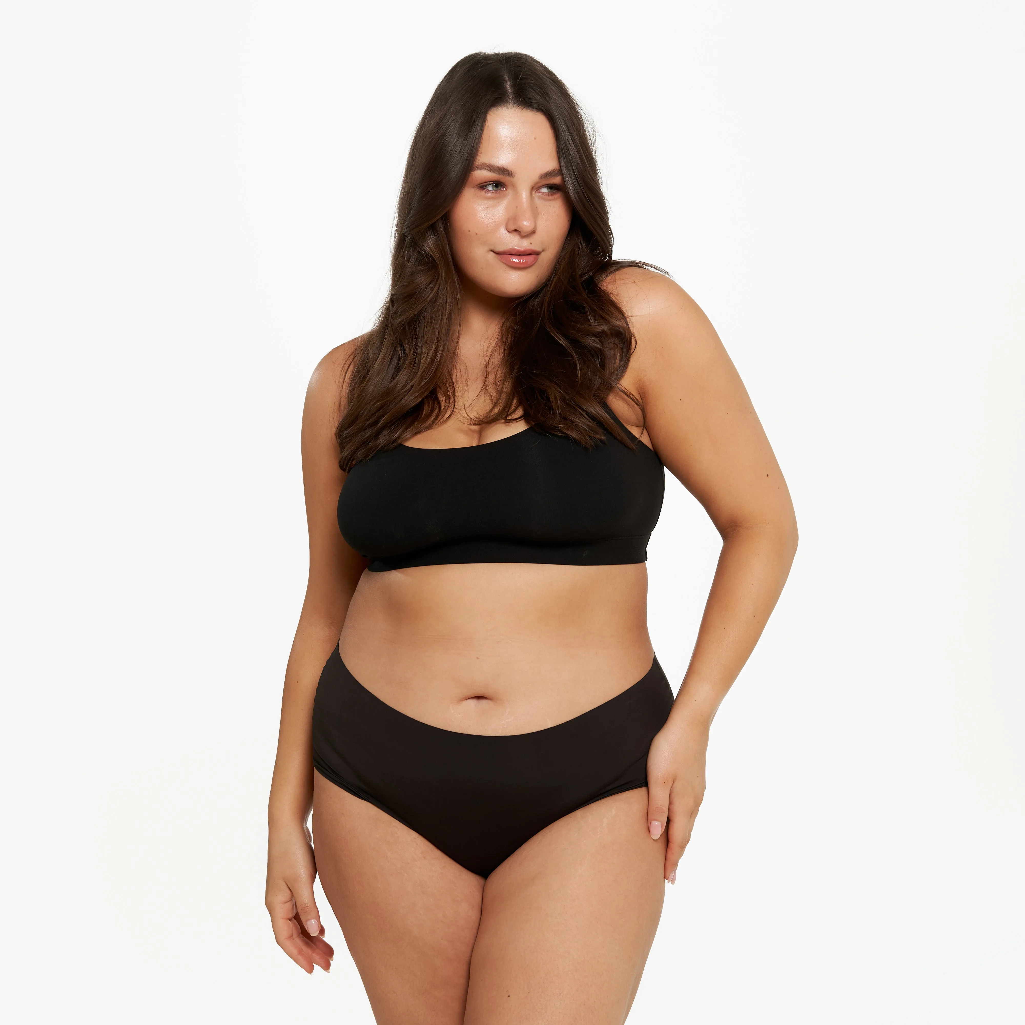 High-Rise Bikini Brief - Seamless Ultrasmooth - Black sold by Peach Underwear product image thumbnail 3