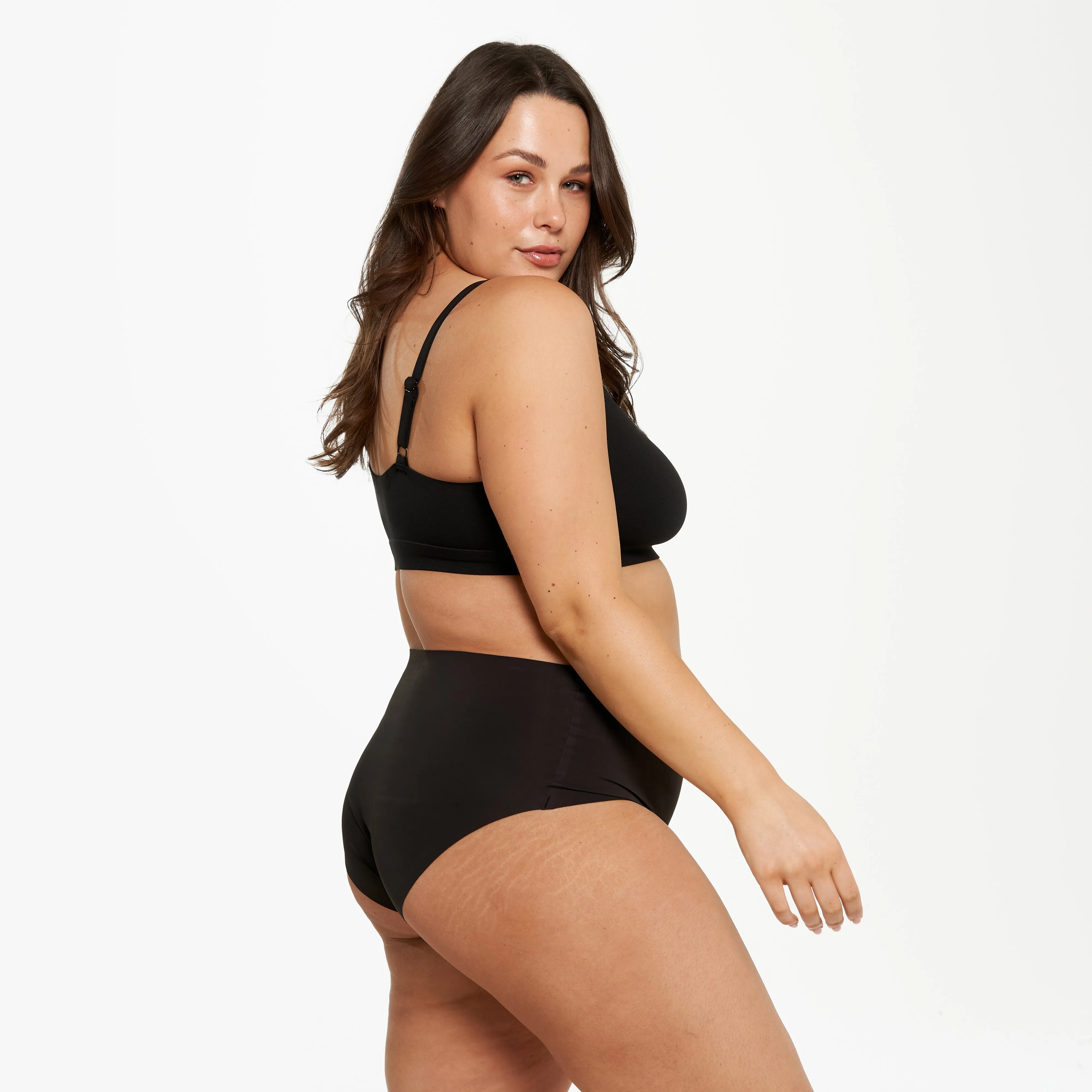 High-Rise Bikini Brief - Seamless Ultrasmooth - Black sold by Peach Underwear product image thumbnail 2