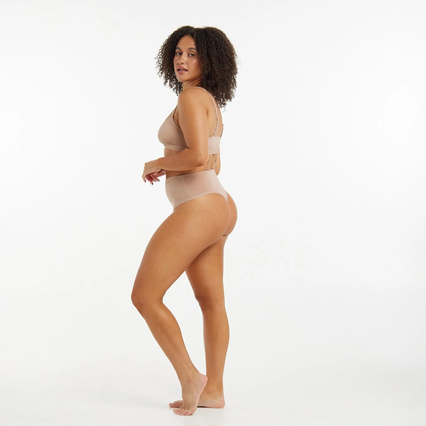 High-Rise Thong - Super Stretch - Latte sold by Peach Underwear product image thumbnail 2