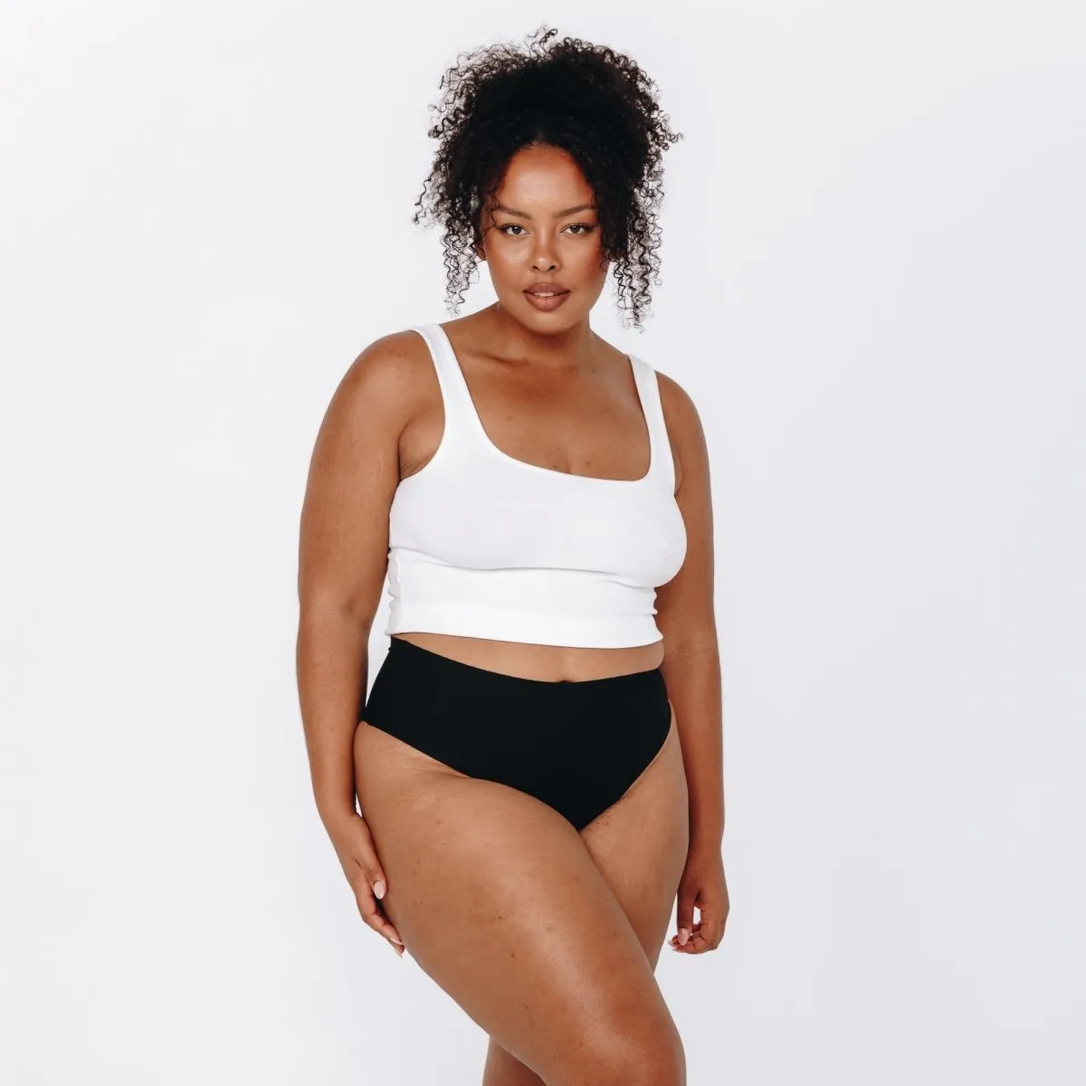 Mid-Rise Thong - Seamless Cotton - Black sold by Peach Underwear product image thumbnail 4