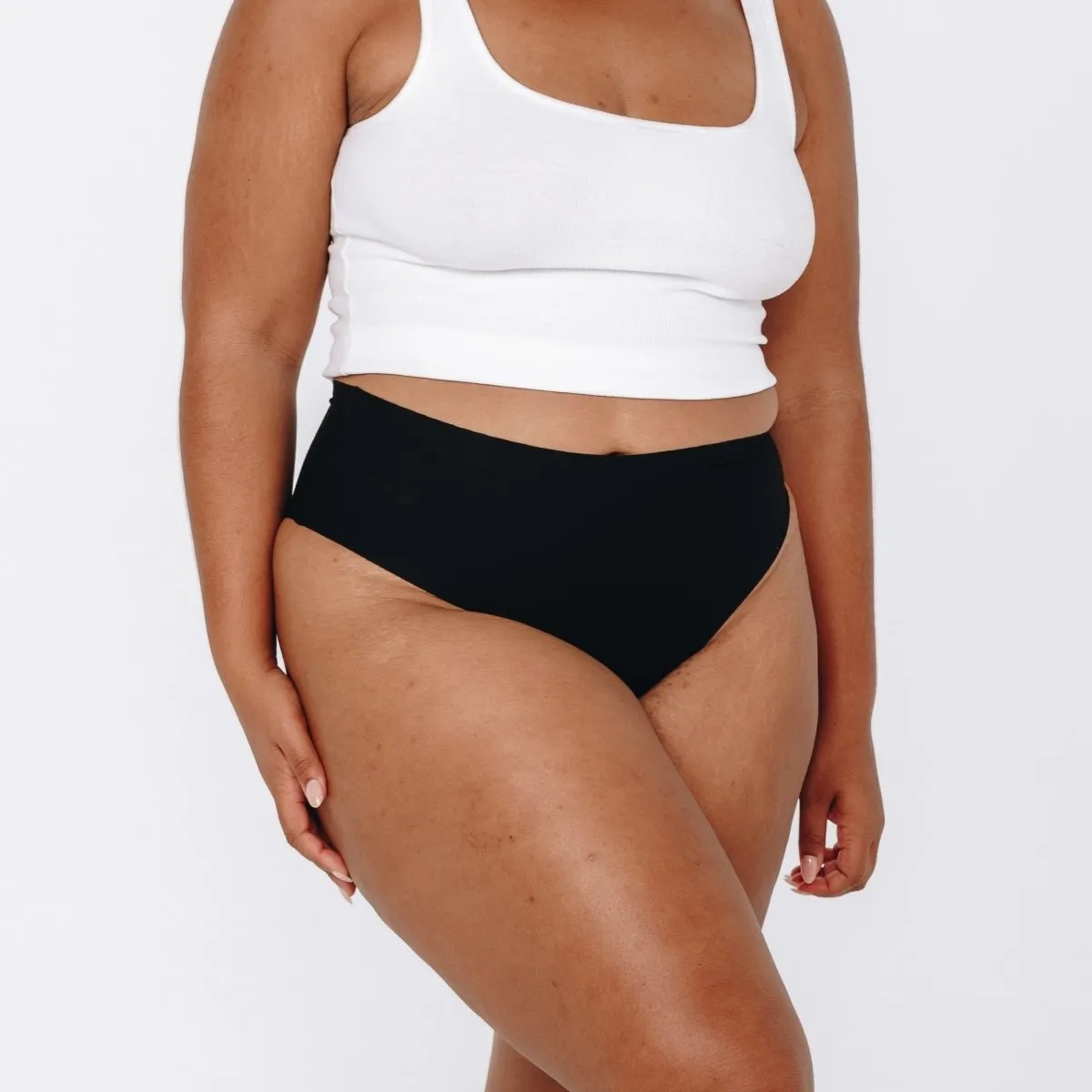 Mid-Rise Thong - Seamless Cotton - Black sold by Peach Underwear product image thumbnail 5