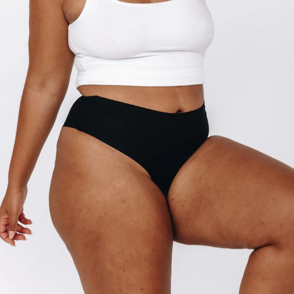 Mid-Rise Thong - Seamless Cotton - Black sold by Peach Underwear product image thumbnail 3