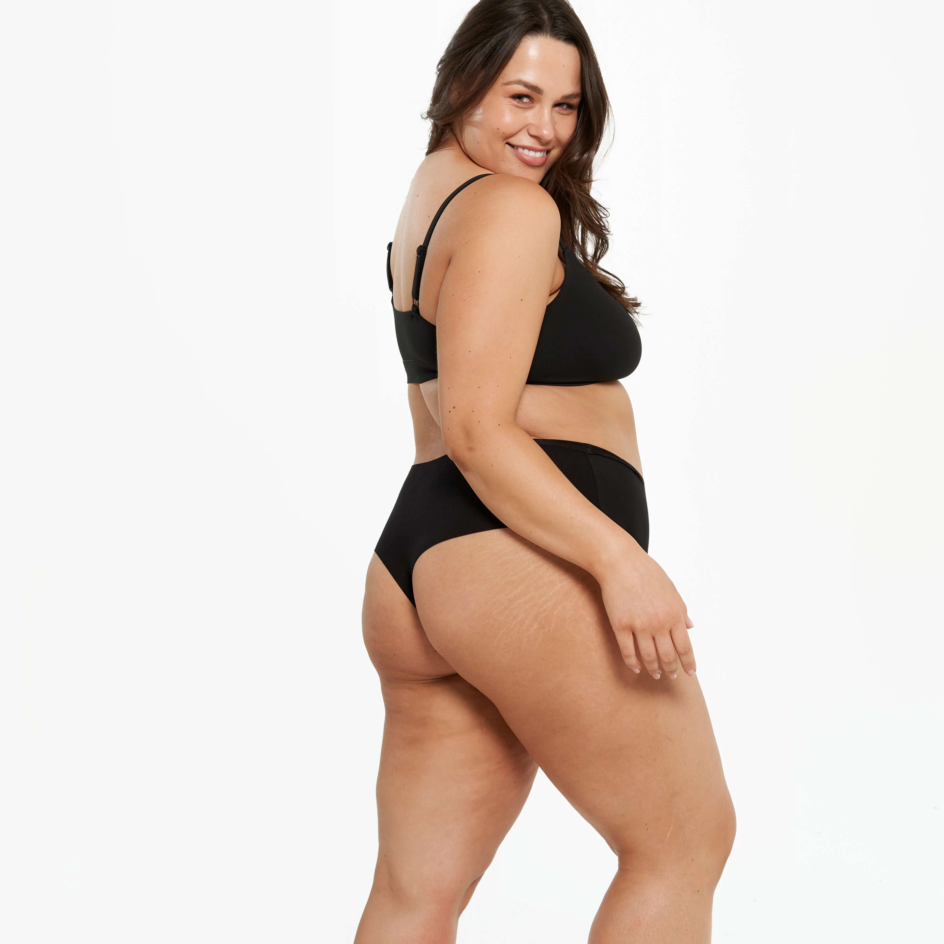 High-Rise Thong - Seamless Eco - Black sold by Peach Underwear product image thumbnail 5