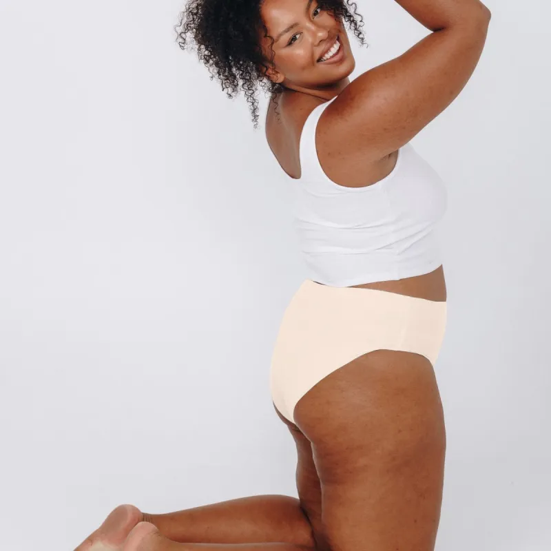 High-Rise Bikini - Seamless Cotton - Vanilla sold by Peach Underwear