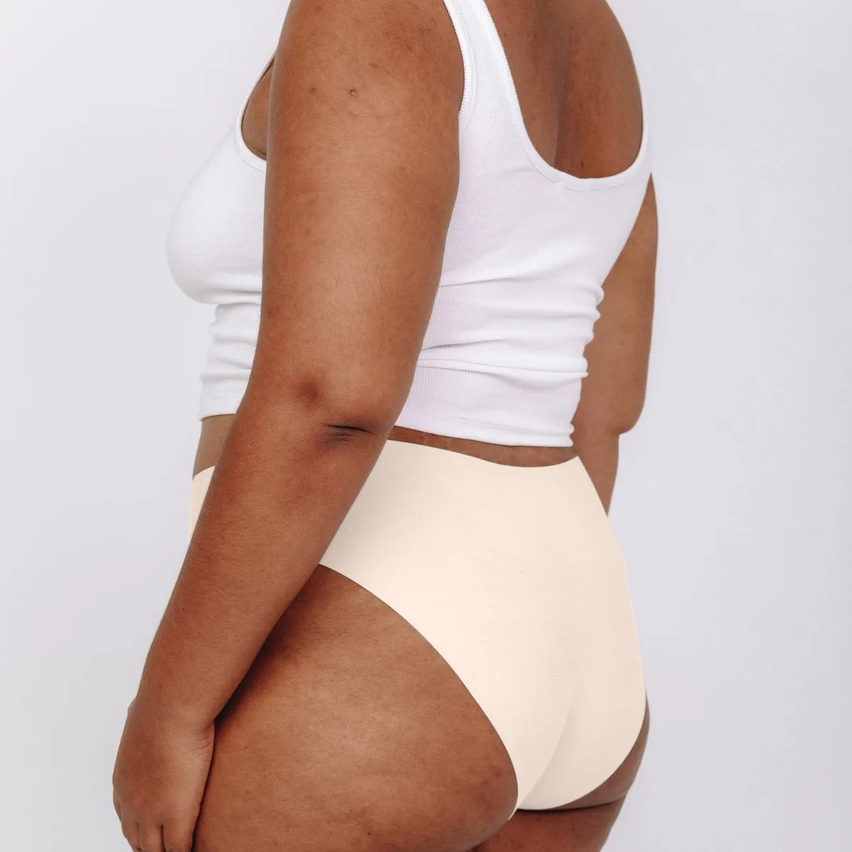 Mid-Rise Bikini - Seamless Cotton - Vanilla sold by Peach Underwear
