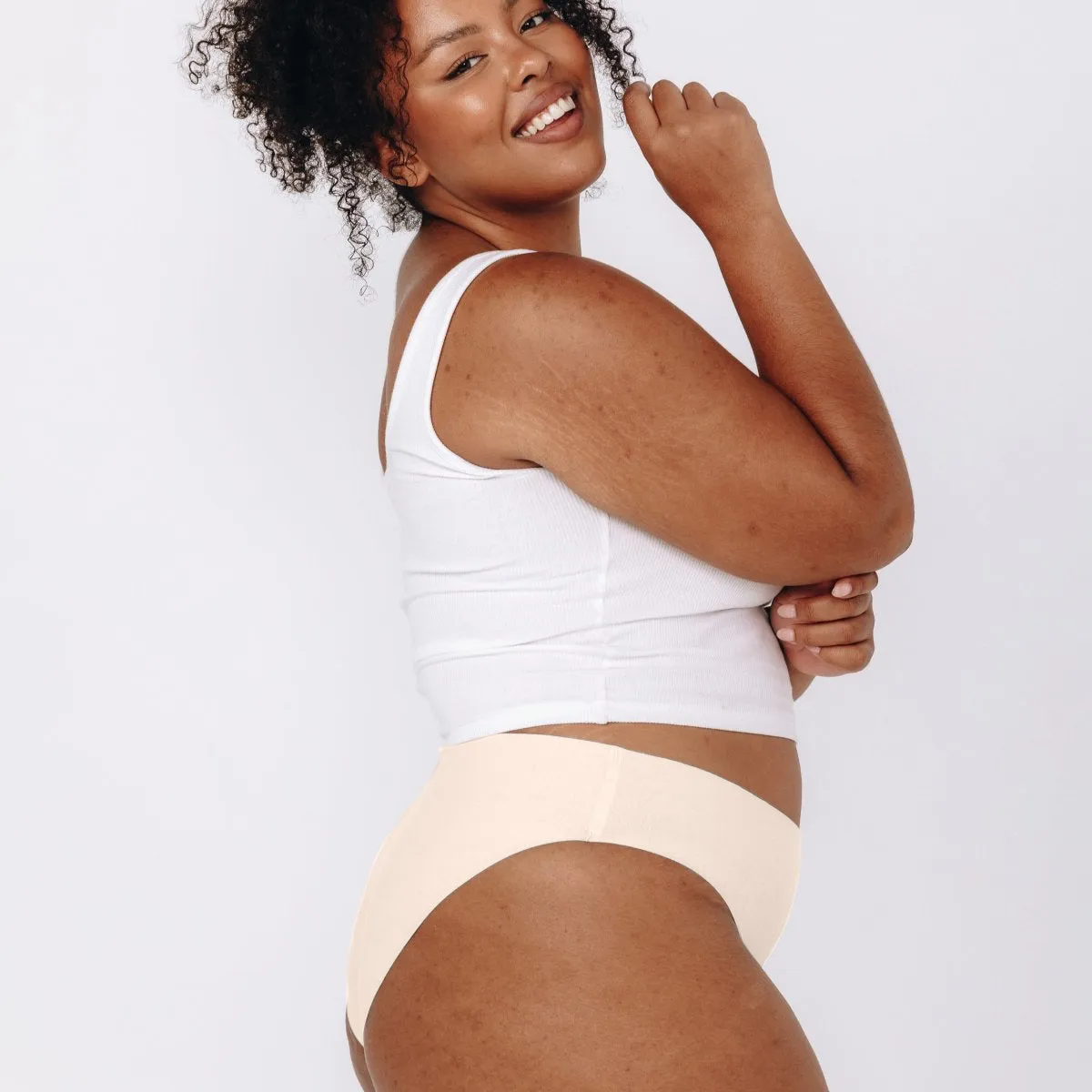 Mid-Rise Bikini - Seamless Cotton - Vanilla sold by Peach Underwear product image thumbnail 3