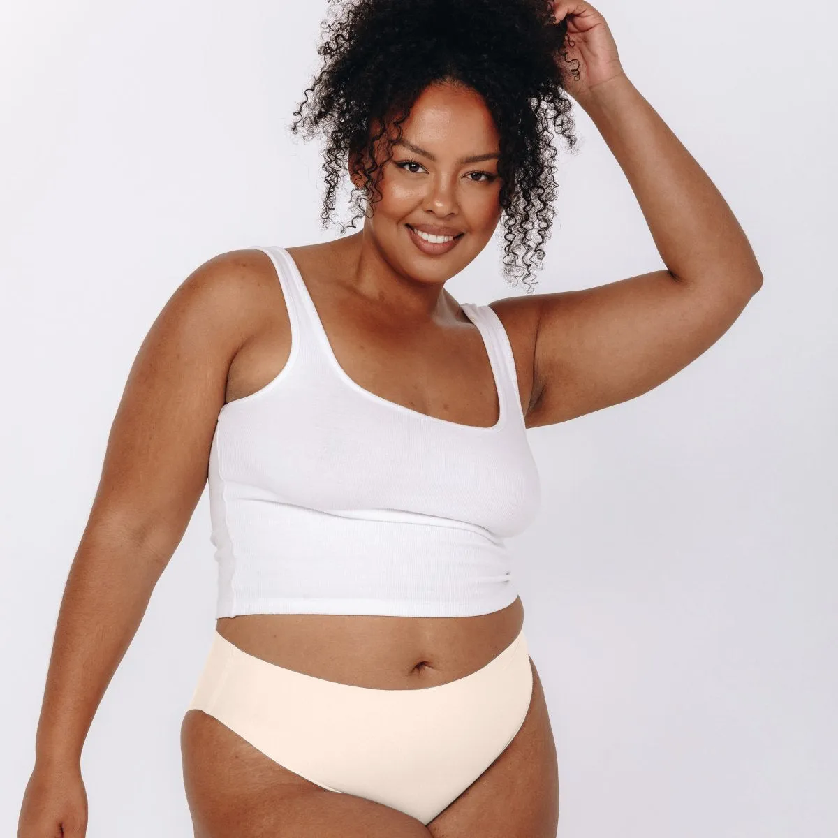 Mid-Rise Bikini - Seamless Cotton - Vanilla sold by Peach Underwear product image thumbnail 2