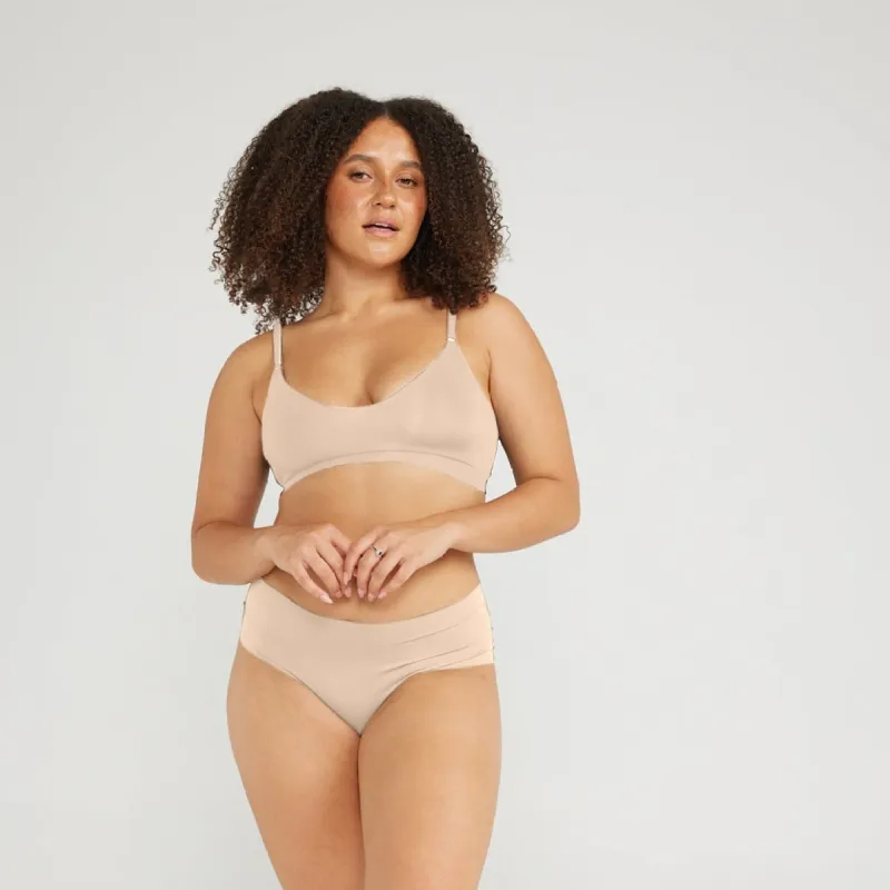 V-Scoop Bralette - Seamless Ultrasmooth - Latte sold by Peach Underwear