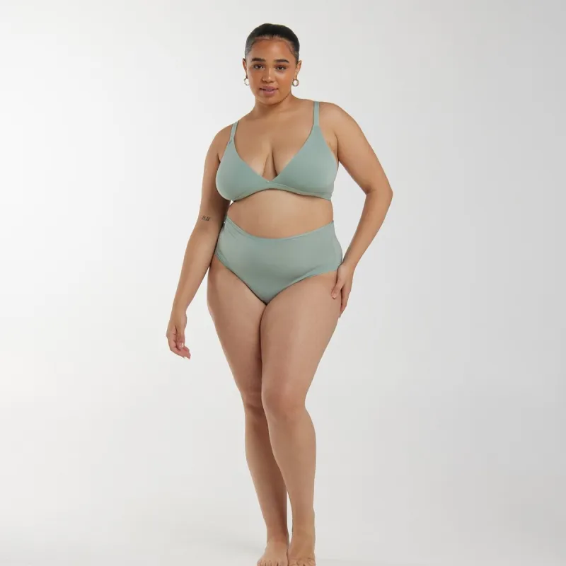 High-Rise Thong - Super Stretch - Olive sold by Peach Underwear