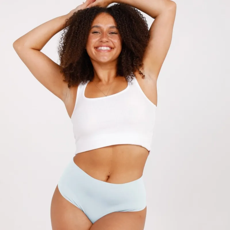 High-Rise Bikini Brief - Seamless Ultrasmooth - Sky Blue sold by Peach Underwear