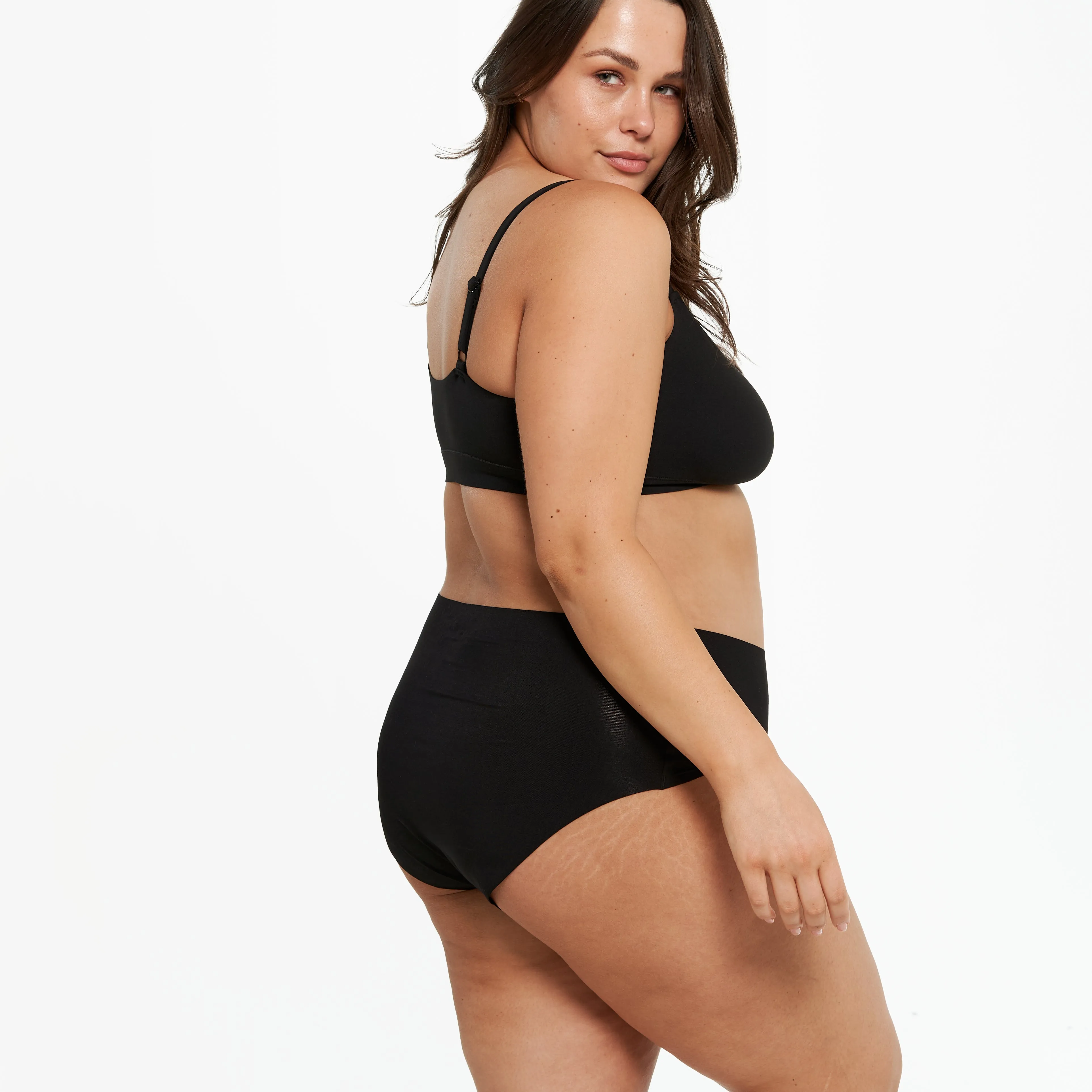 High-Rise Bikini - Seamless Eco - Black sold by Peach Underwear