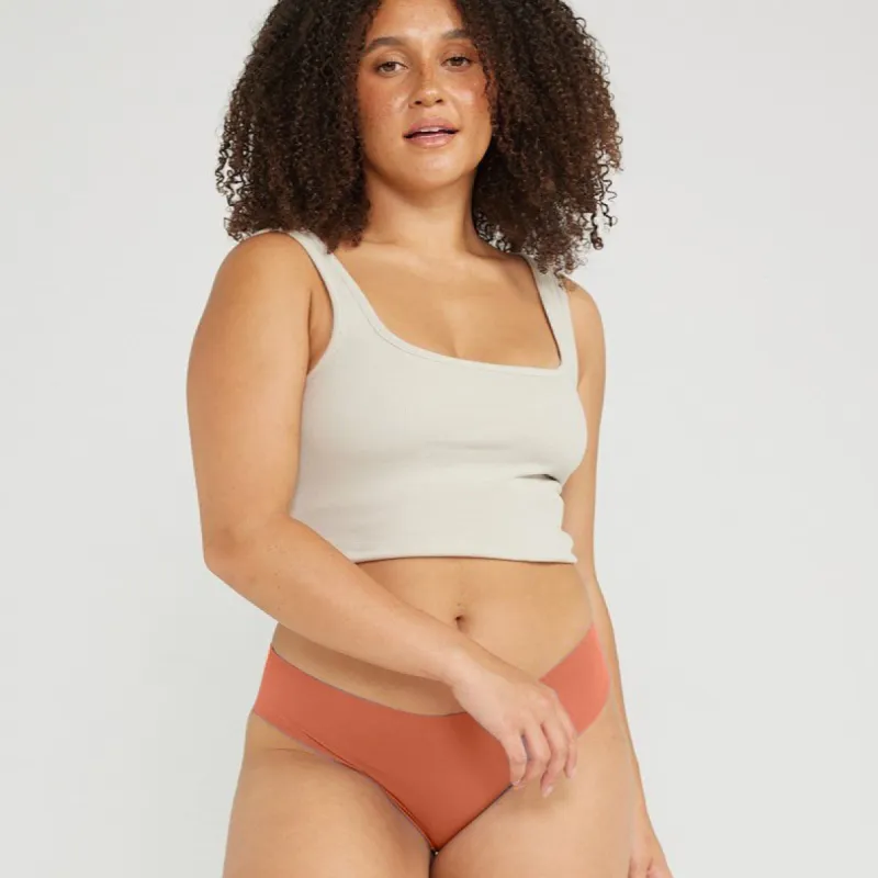Original-Rise Bikini Brief - Seamless Cotton - Spice sold by Peach Underwear