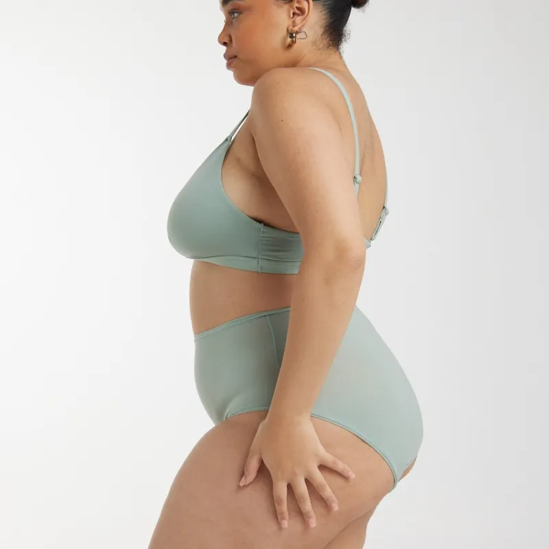 High-Rise Bikini - Super Stretch - Olive sold by Peach Underwear