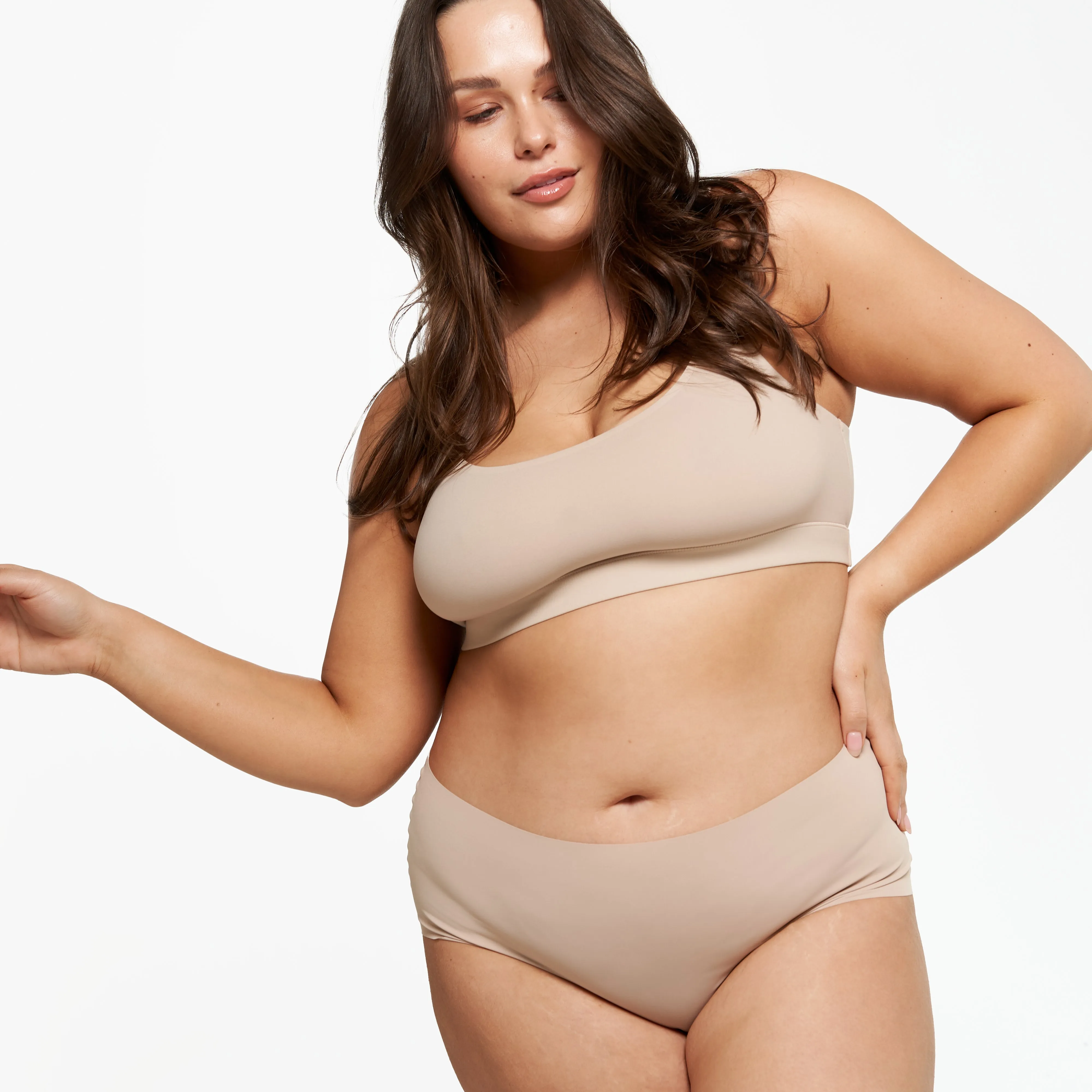 High-Rise Bikini Brief - Seamless Ultrasmooth - Latte sold by Peach Underwear