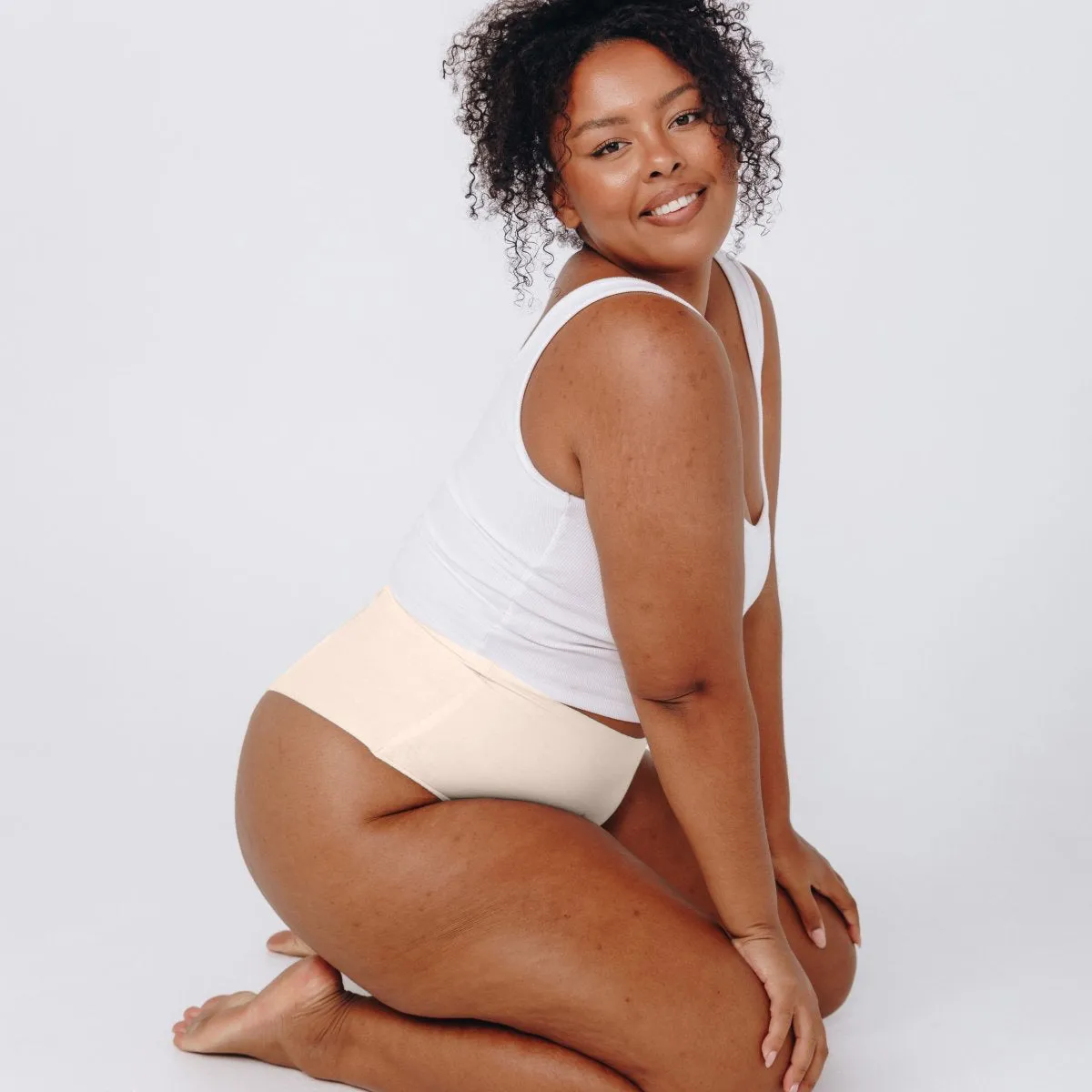 High-Rise Cheeky - Seamless Cotton - Vanilla sold by Peach Underwear product image thumbnail 3