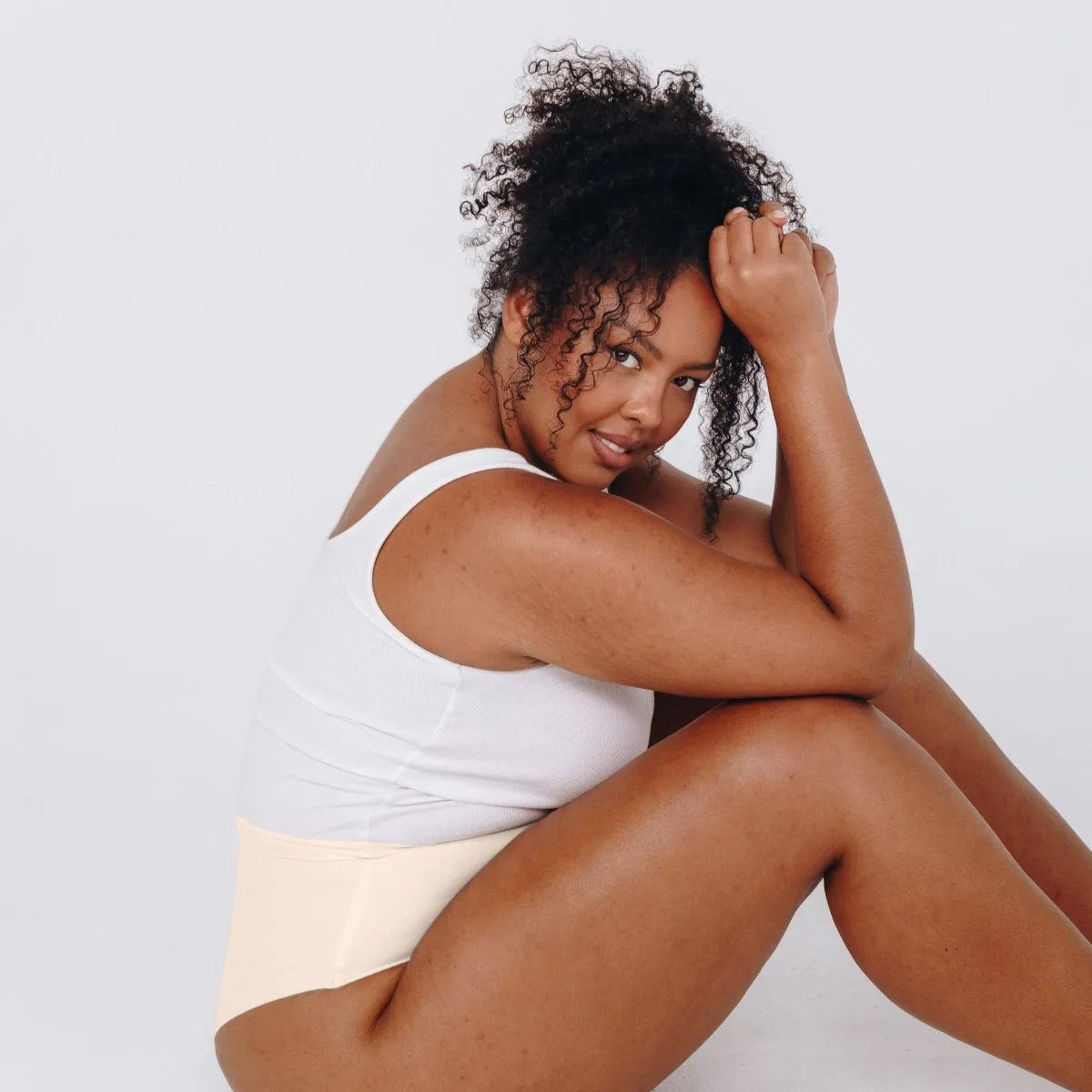 High-Rise Cheeky - Seamless Cotton - Vanilla sold by Peach Underwear product image thumbnail 2