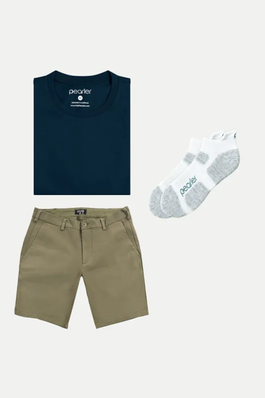 Navy Crew + Olive Chino Shorts sold by Pearler