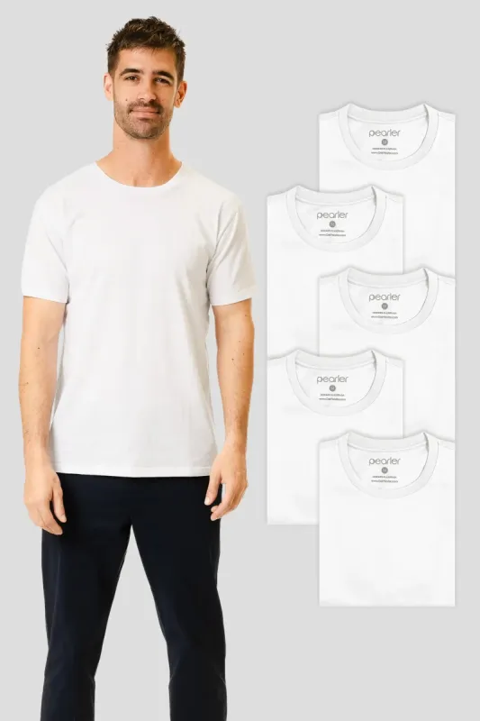 Crew neck - Classic White 5-Pack sold by Pearler
