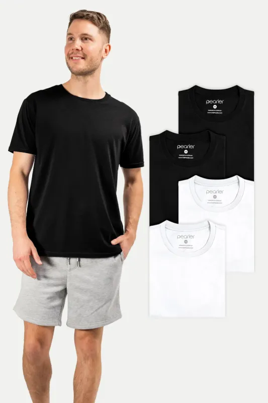 Crew neck - Double Black White 4-Pack made by Pearler