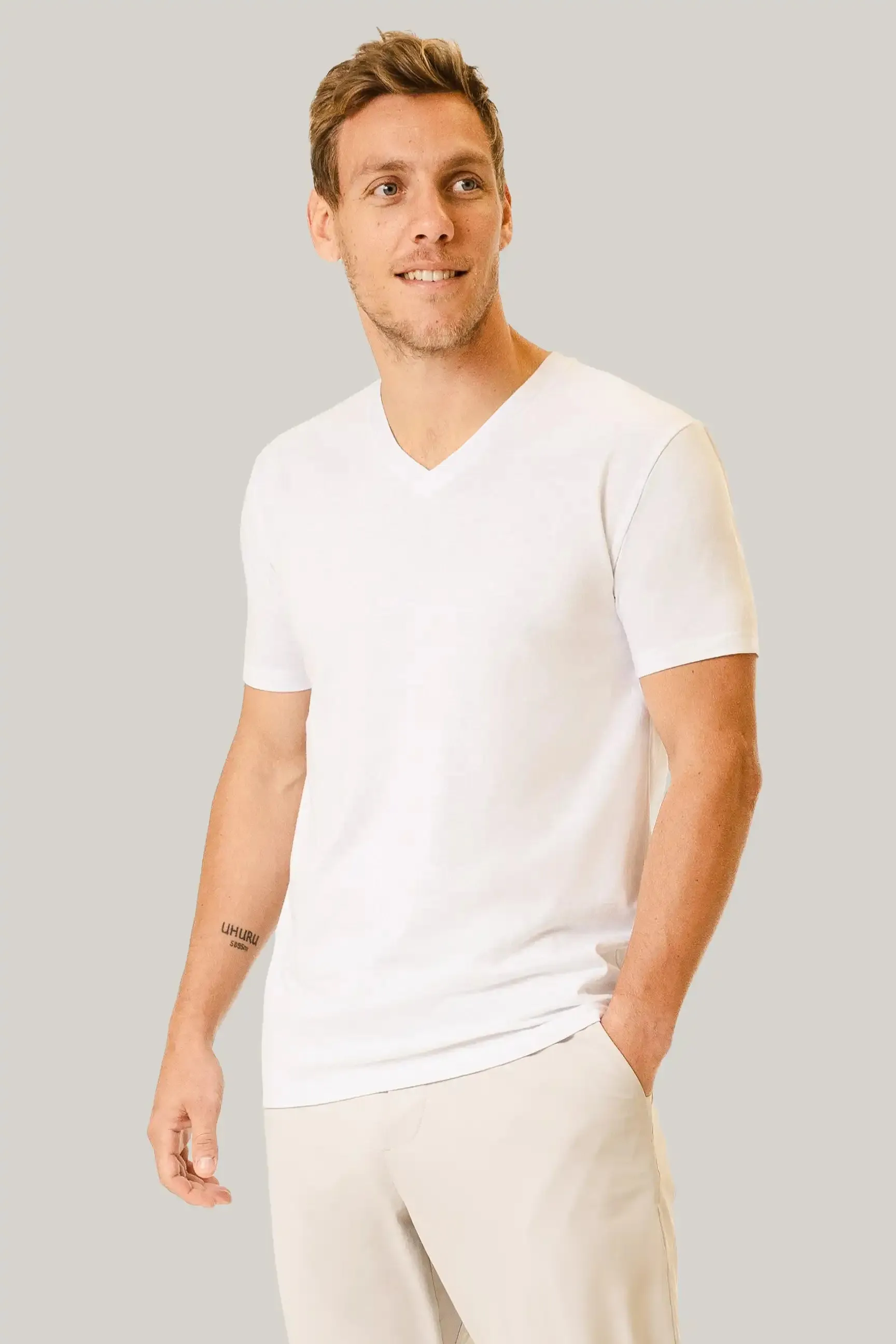 Classic V Neck - Crisp White sold by Pearler product image thumbnail 2