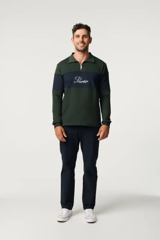 The Rugby Half Zip in Dark Chocolate | Parallel