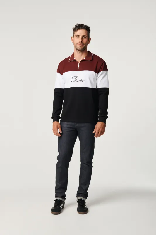 【  Jeans】 Half-Burton Rugby Sweatshirt The Rugby Half Zip in Dark Chocolate | Parallel