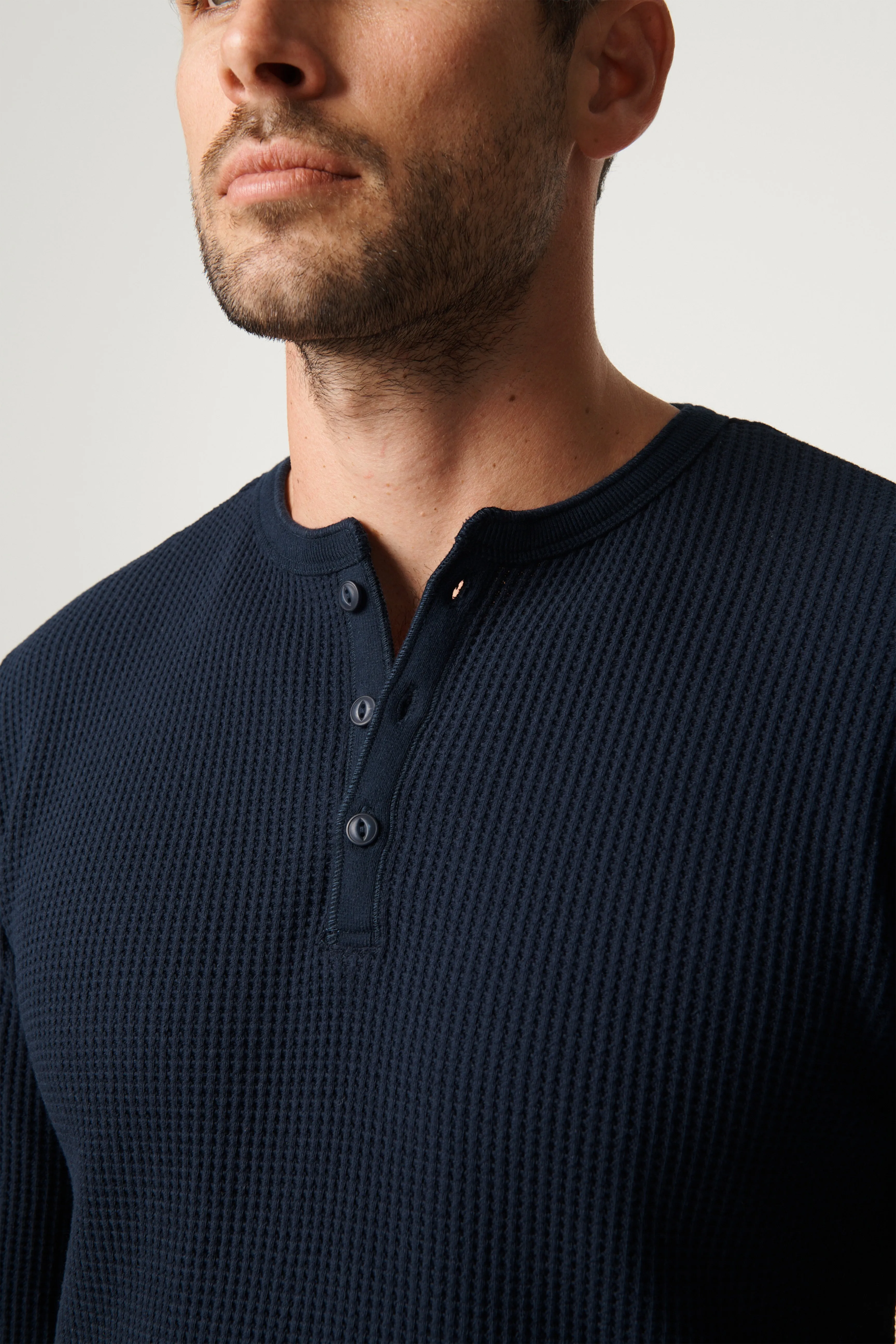 Waffle Henley - Navy sold by Pearler product image thumbnail 4