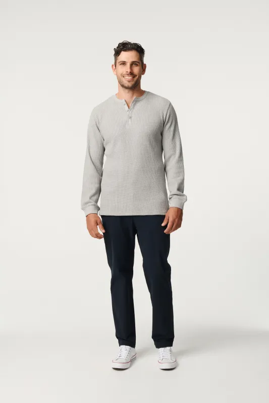 Waffle Henley - Grey Mist sold by Pearler
