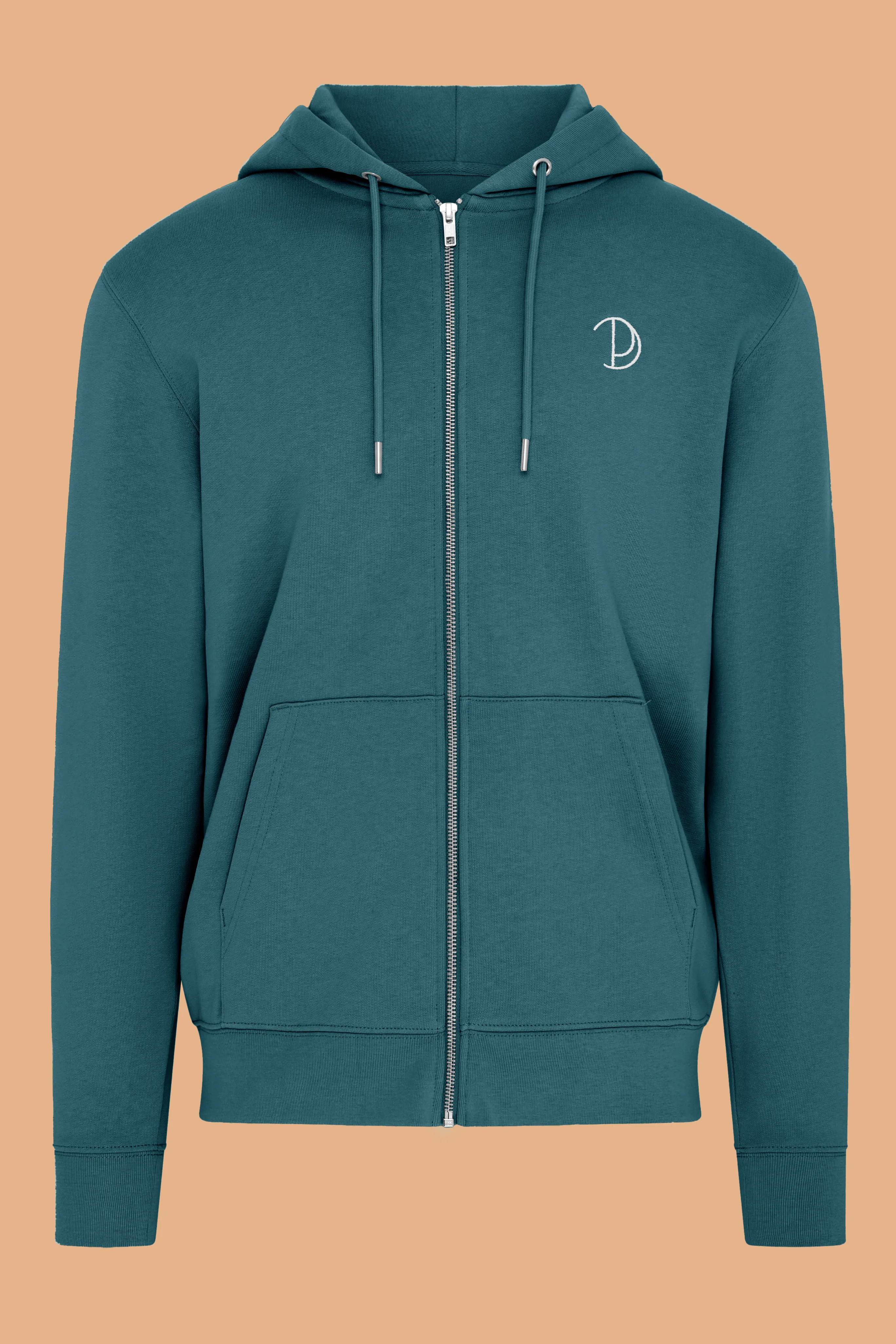 Embroidered P Zip-Up Hoodie sold by Pitod