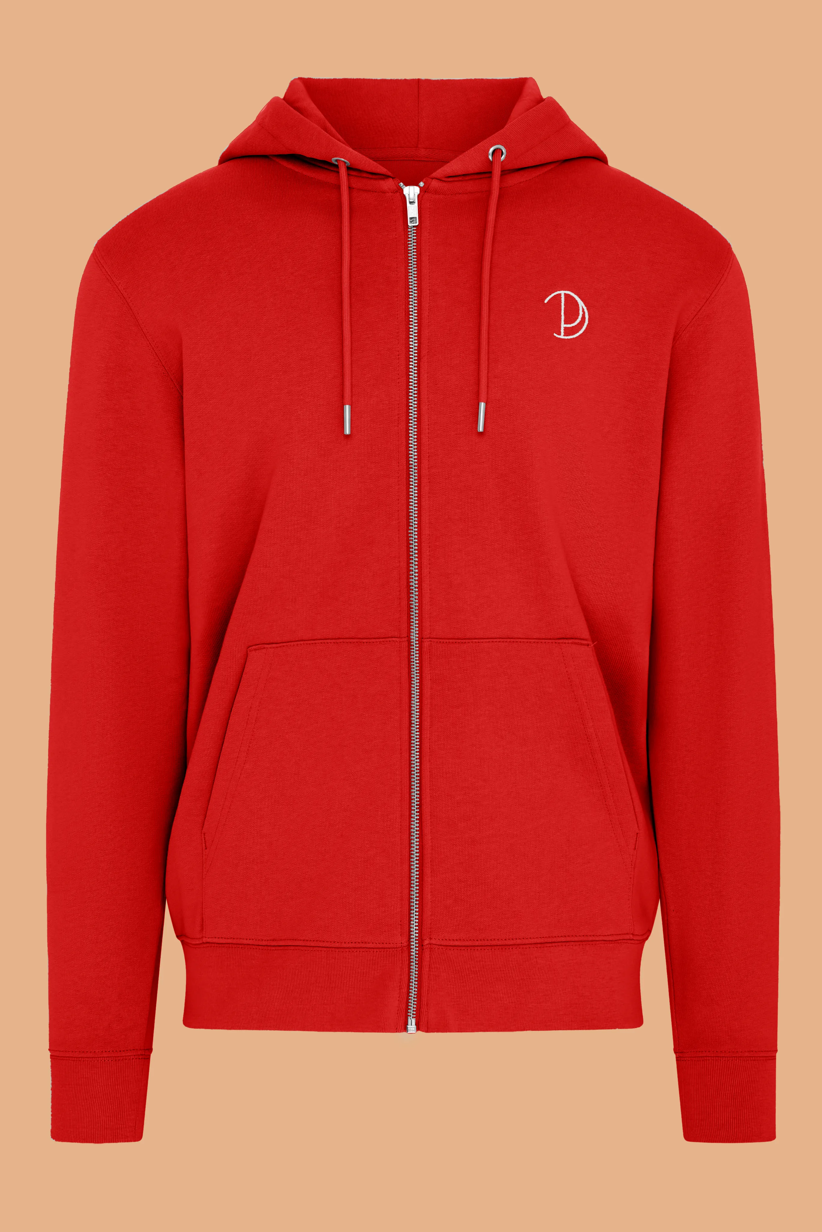 Embroidered P Zip-Up Hoodie sold by Pitod