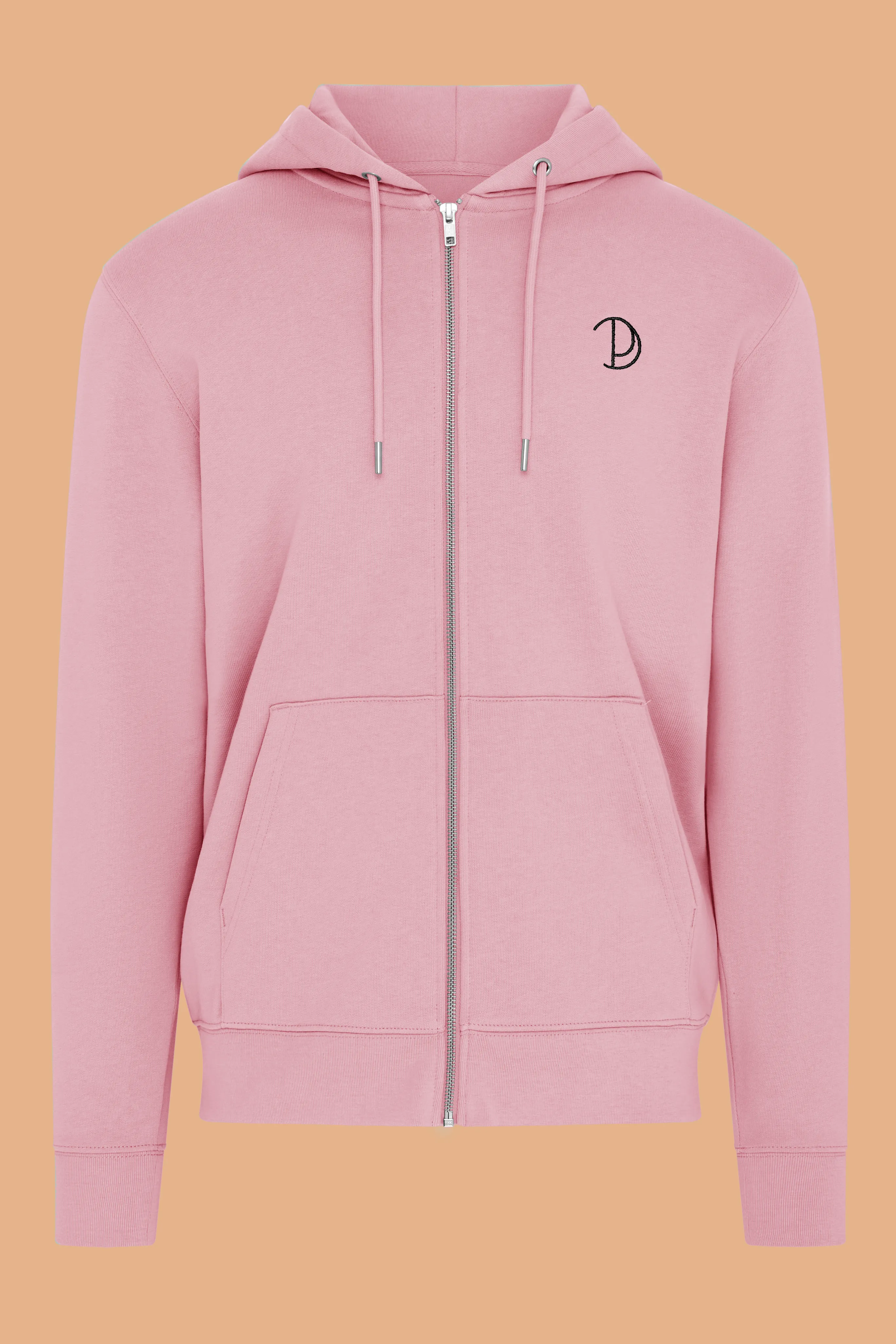 Embroidered P Zip-Up Hoodie sold by Pitod